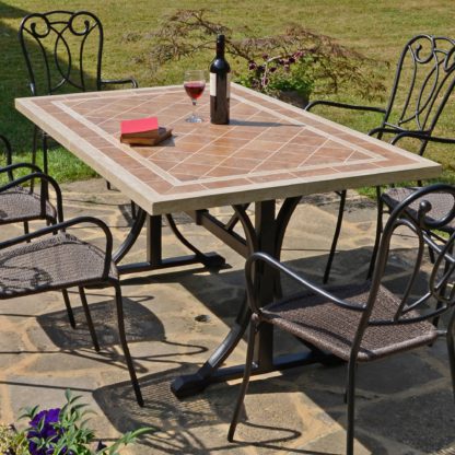 An Image of Hampton 6 Seater Dining Set with Ascot Chairs Brown and Black