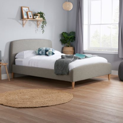 An Image of Quebec Fabric Bed Frame Grey
