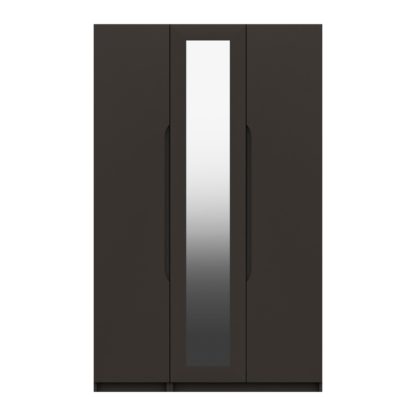 An Image of Legato 3 Door Mirrored Wardrobe Grey