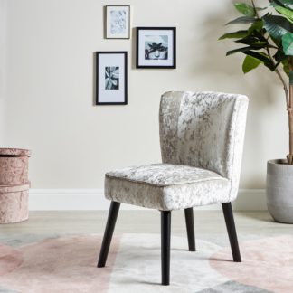 An Image of Ella Silver Crushed Velvet Chair Silver