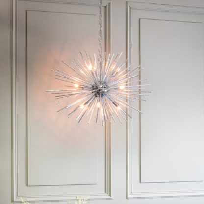 An Image of Vogue Winton 9 Light Sputnik Chandelier Chrome