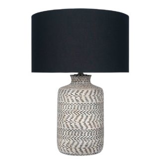 An Image of Textured Table Lamp, Natural and Black