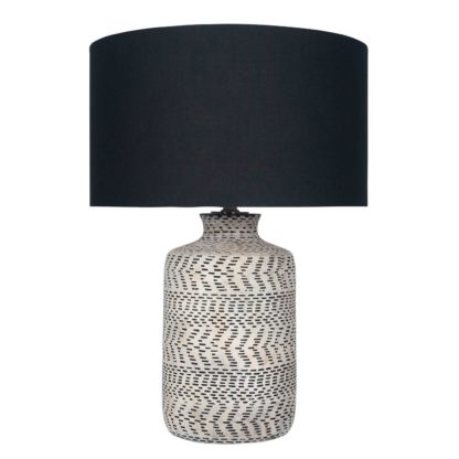 An Image of Textured Table Lamp, Natural and Black