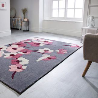 An Image of Blossom Rug Pink, Red and Blue