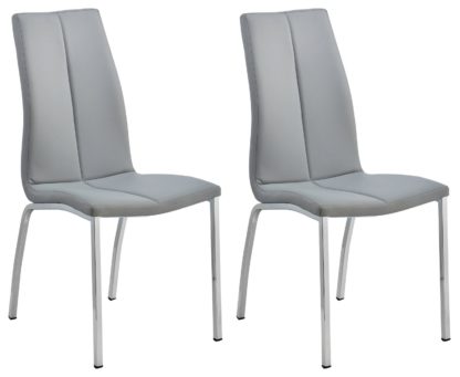 An Image of Argos Home Milo Pair of Curve Back Chairs - Grey