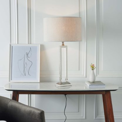 An Image of Vogue Nicoya Table Lamp Base Nickel