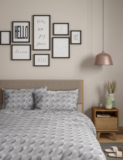 An Image of M&S 2 Pack Cotton Mix Geometric Bedding Sets