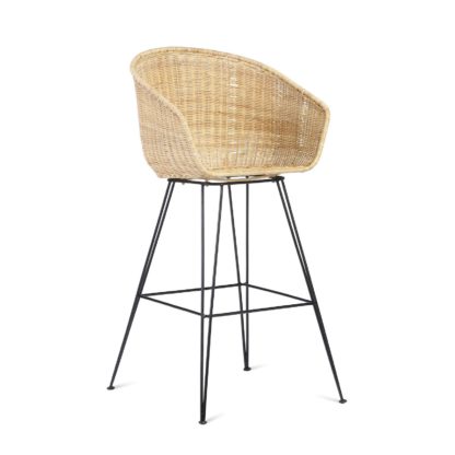 An Image of Porto Rattan Natural Bar Stool