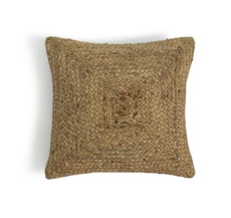 An Image of Habitat Jute Patterned Cushion - Natural - 43x43cm