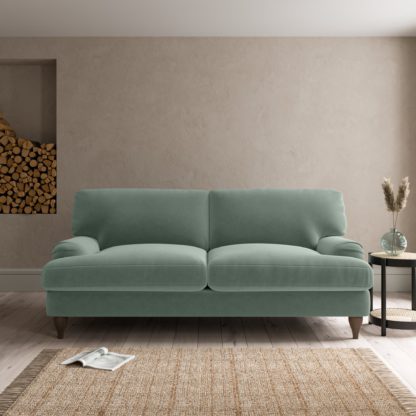 An Image of Darwin Luxury Velvet 3 Seater Sofa Luxury Velvet Black