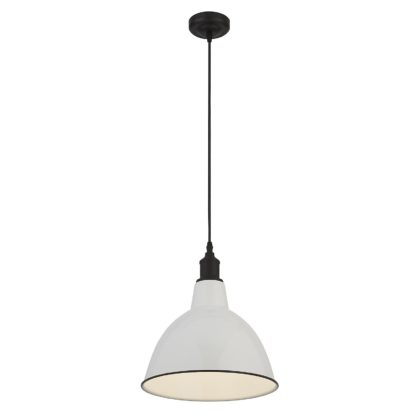 An Image of Farmhouse Dome Pendant Light - White - 31cm