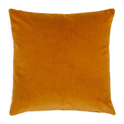 An Image of Heal's Velvet Cushion Ochre 35 x 55cm