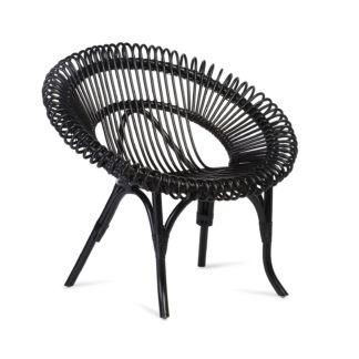 An Image of Shanghai Wicker Chair in Black