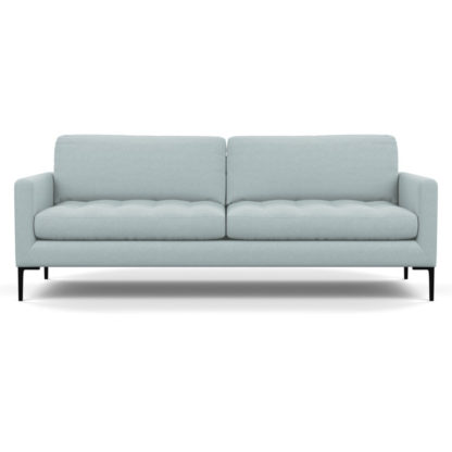 An Image of Heal's Eton 4 Seater Sofa Brushed Cotton Cadet Black Feet