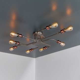 An Image of Vogue Eastville 8 Light Semi Flush Ceiling Fitting Copper