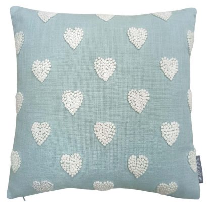 An Image of Country Living French Knot Heart Cushion - 40x40cm - Ivory