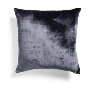 An Image of Habitat Regency Velour Linen Plain Cushion Charcoal 50x50cm