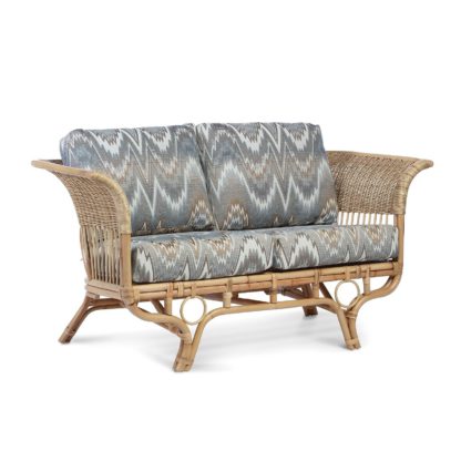 An Image of Beijing Rattan Sofa in Velvet Blue