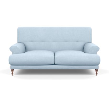 An Image of SCP Oscar 2 Seater Formal Sofa Linen Dark Grey Walnut Feet