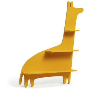 An Image of Habitat Kids Giraffe Shaped Wall Shelving Unit - Yellow