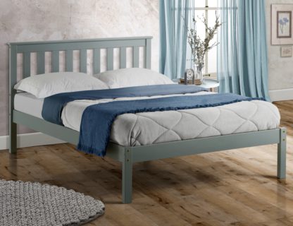 An Image of Solid Pine Wooden Bed Frame 3ft Single Denver Grey