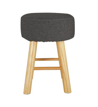 An Image of Habitat Sophie Small Fabric Footstool - Charcoal