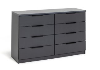 An Image of Argos Home Hallingford 4+4 Drawer Chest - Anthracite