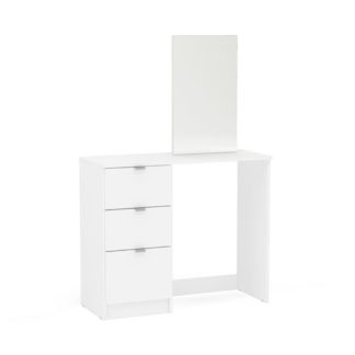 An Image of Madison White Wooden 3 Drawer Dressing Table