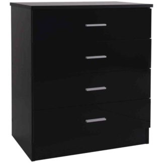 An Image of Ottawa Black 4 Drawer Chest Black