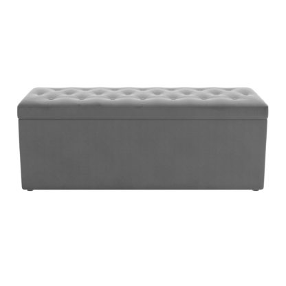 An Image of Oswald Velvet Buttoned Ottoman Bench Bottle (Green)