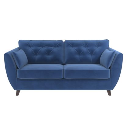 An Image of Dalston Velvet 3 Seater Sofa Grey