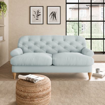 An Image of Canterbury Slub Cotton 2 Seater Sofa Slub Cotton Black