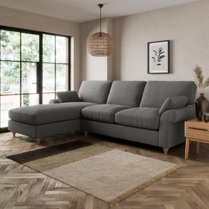 An Image of Salisbury Textured Weave Left Hand Corner Sofa Textured Weave Graphite