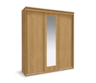 An Image of Argos Home Hallingford 3 Door Sliding Wardrobe - Oak Effect