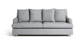 An Image of Habitat Lana 3 Seater Fabric Sofa with Cushion - Grey