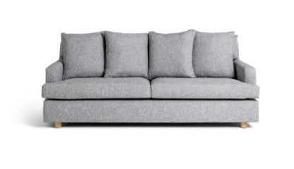 An Image of Habitat Lana 3 Seater Fabric Sofa with Cushion - Grey
