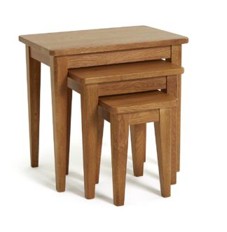 An Image of Habitat Nest of 3 Tables - Solid Oak