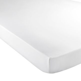 An Image of 5A Fifth Avenue Egyptian Cotton Sateen 300 Thread Count Fitted Sheet White