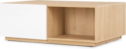9c8b0719ac61608d1bfac6353fcd4a394238461f9f8dfe98d961c27ae34d377c.jpg An Image of Hopkins Coffee Table, Oak Effect & White