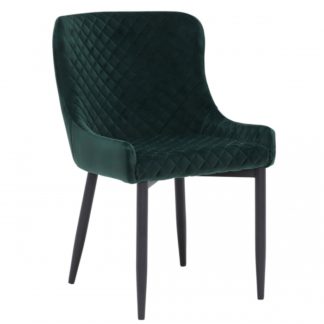 An Image of Fabric Dining Armchair - Dark Blue Velvet - W53 x D60 x H82cm - Barker & Stonehouse