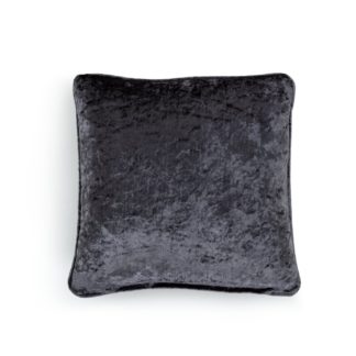 An Image of Habitat Crushed Velvet Plain Cushion - Charcoal - 43x43cm