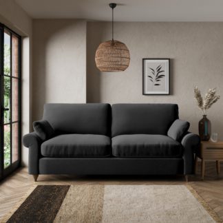 An Image of Salisbury Luxury Velvet 3 Seater Sofa Luxury Velvet Black
