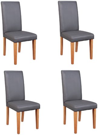 An Image of Argos Home 4 Midback Dining Chairs - Charcoal