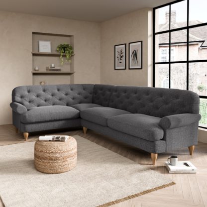 An Image of Canterbury Textured Weave Left Hand Corner Sofa Textured Weave Graphite