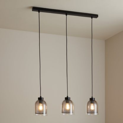 An Image of Akala 3 Light Diner Ceiling Fitting Black