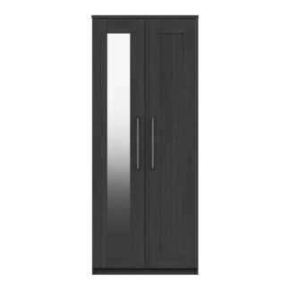 An Image of Ethan 2 Door Mirrored Wardrobe Grey