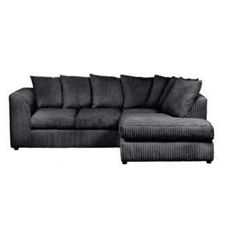 An Image of Blake Jumbo Cord Right Hand Corner Sofa Black