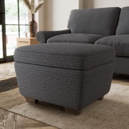 An Image of Arundel Textured Weave Footstool Textured Weave Graphite