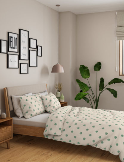 An Image of M&S 2 Pack Cotton Mix Leaf Bedding Sets