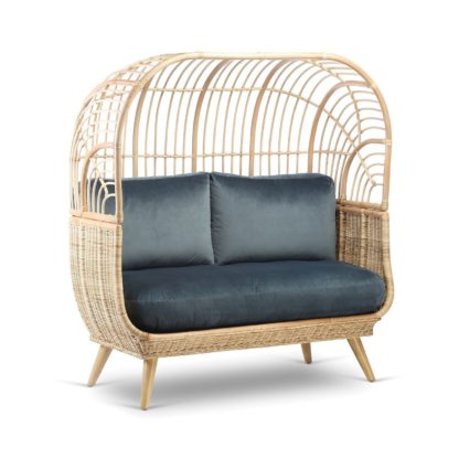 An Image of Cocoon Rattan Sofa in Alpine